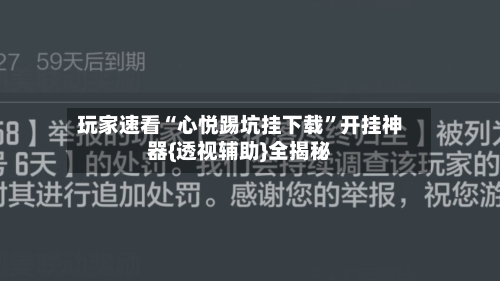 玩家速看“心悦踢坑挂下载	”开挂神器{透视辅助}全揭秘-第3张图片