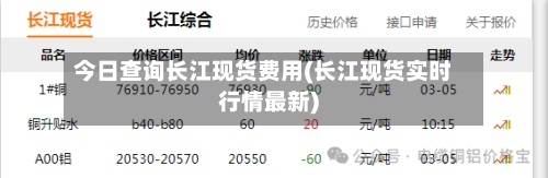今日查询长江现货费用(长江现货实时行情最新)