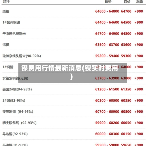镍费用行情最新消息(镍实时费用)