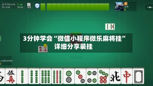 3分钟学会“微信小程序微乐麻将挂”详细分享装挂-第2张图片