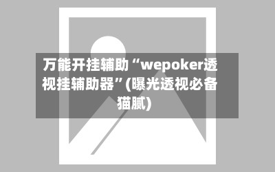 万能开挂辅助“wepoker透视挂辅助器	”(曝光透视必备猫腻)-第3张图片