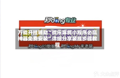 万能开挂辅助“微乐麻将小程序必赢神器免费安装”详细分享装挂步骤教程-第3张图片