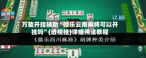 万能开挂辅助“微乐云南麻将可以开挂吗”(透视挂)详细用法教程-第3张图片
