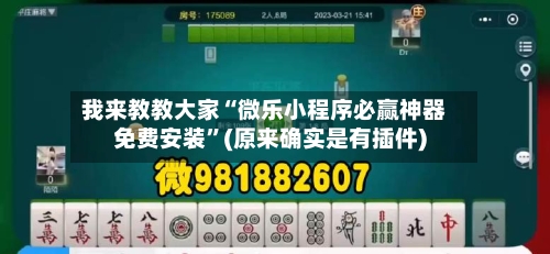我来教教大家“微乐小程序必赢神器免费安装	”(原来确实是有插件)-第2张图片