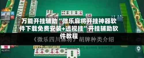 万能开挂辅助“微乐麻将开挂神器软件下载免费安装+透视挂”开挂辅助软件教程-第3张图片