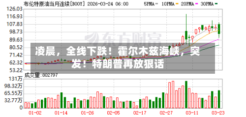 凌晨，全线下跌！霍尔木兹海峡，突发！特朗普再放狠话