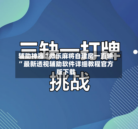 辅助神器“微乐麻将自建房一直输”最新透视辅助软件详细教程官方版下载-第3张图片