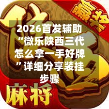 2026首发辅助“微乐陕西三代怎么拿一手好牌”详细分享装挂步骤-第2张图片