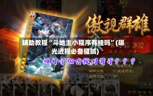 辅助教程“斗地主小程序有挂吗”(曝光透视必备猫腻)-第3张图片