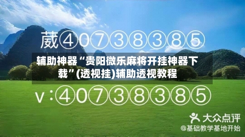 辅助神器“贵阳微乐麻将开挂神器下载	”(透视挂)辅助透视教程-第3张图片