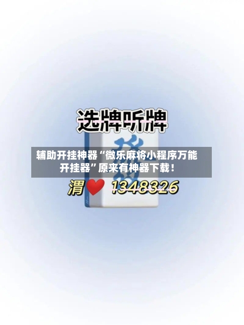 辅助开挂神器“微乐麻将小程序万能开挂器”原来有神器下载！-第2张图片