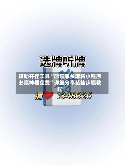 辅助开挂工具“微乐家乡麻将小程序必赢神器免费	”详细分享装挂步骤教程-第3张图片