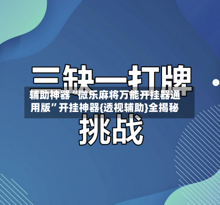 辅助神器“微乐麻将万能开挂器通用版”开挂神器{透视辅助}全揭秘-第3张图片