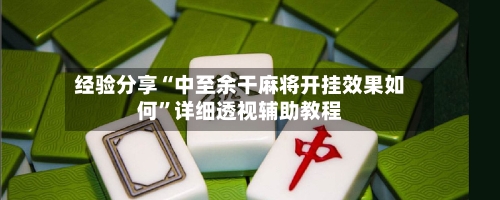 经验分享“中至余干麻将开挂效果如何”详细透视辅助教程-第3张图片