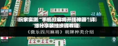 玩家实测“手机打麻将开挂神器”详细分享装挂步骤教程-第2张图片