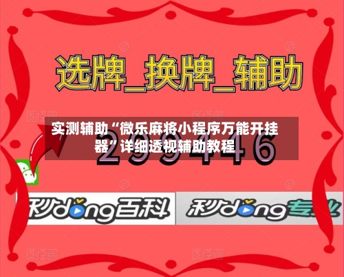 实测辅助“微乐麻将小程序万能开挂器”详细透视辅助教程-第2张图片