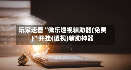 玩家速看“微乐透视辅助器(免费)”开挂(透视)辅助神器-第3张图片