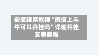 安装程序教程“微信上斗牛可以开挂吗	”详细开挂安装教程-第2张图片