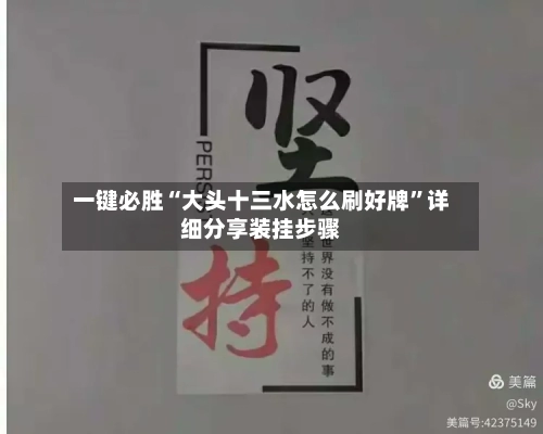 一键必胜“大头十三水怎么刷好牌	”详细分享装挂步骤-第2张图片