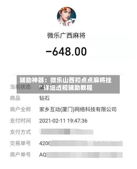 辅助神器：微乐山西扣点点麻将挂	”详细透视辅助教程-第2张图片