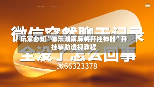 玩家必知“微乐湖南麻将开挂神器”开挂辅助透视教程-第2张图片