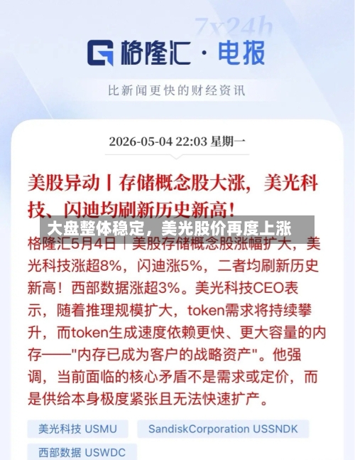 大盘整体稳定，美光股价再度上涨-第2张图片