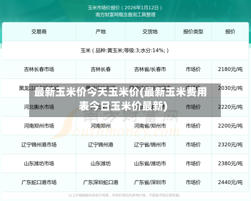 最新玉米价今天玉米价(最新玉米费用表今日玉米价最新)-第2张图片